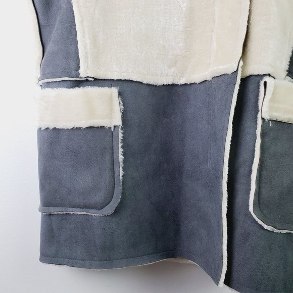 Pol Faux Leather Suede Fur Zippered Vest Sz S NWT - Picture 6 of 9